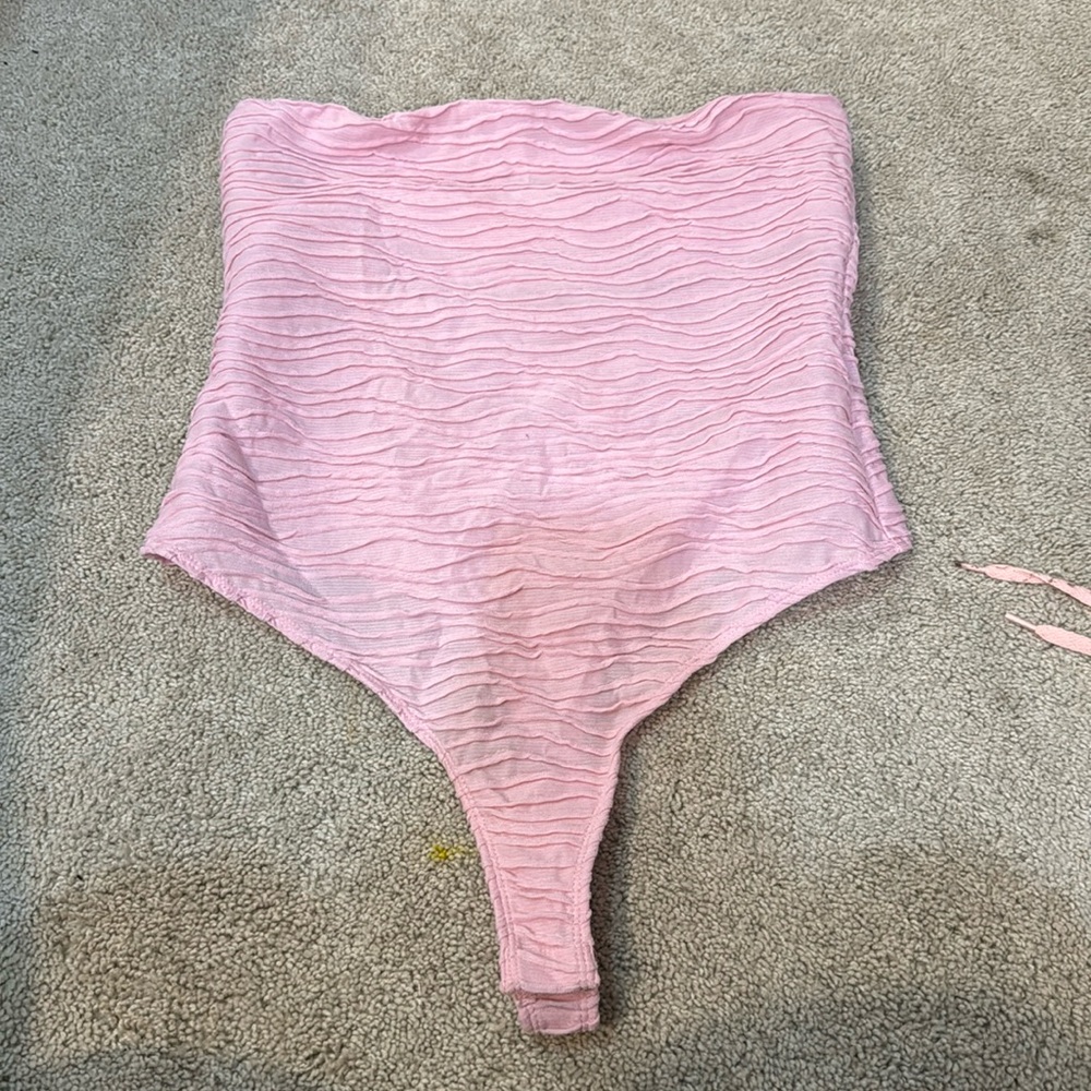 Princess Polly Pink Textured Bodysuit